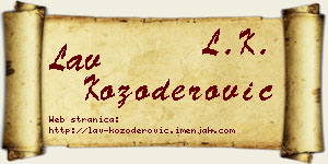 Lav Kozoderović vizit kartica